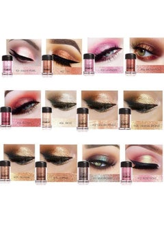 ZJchao Glitter Eyeshadow Eyes Pigment Powder Eye Shadow Powder Glitter Eyeshadow Beauty Lips Loose Eye Shadow Powder Beauty Eyes Pigment Powder Lips Loose Makeup Cosmetics Eye Glitter ( 12)  - Image 4