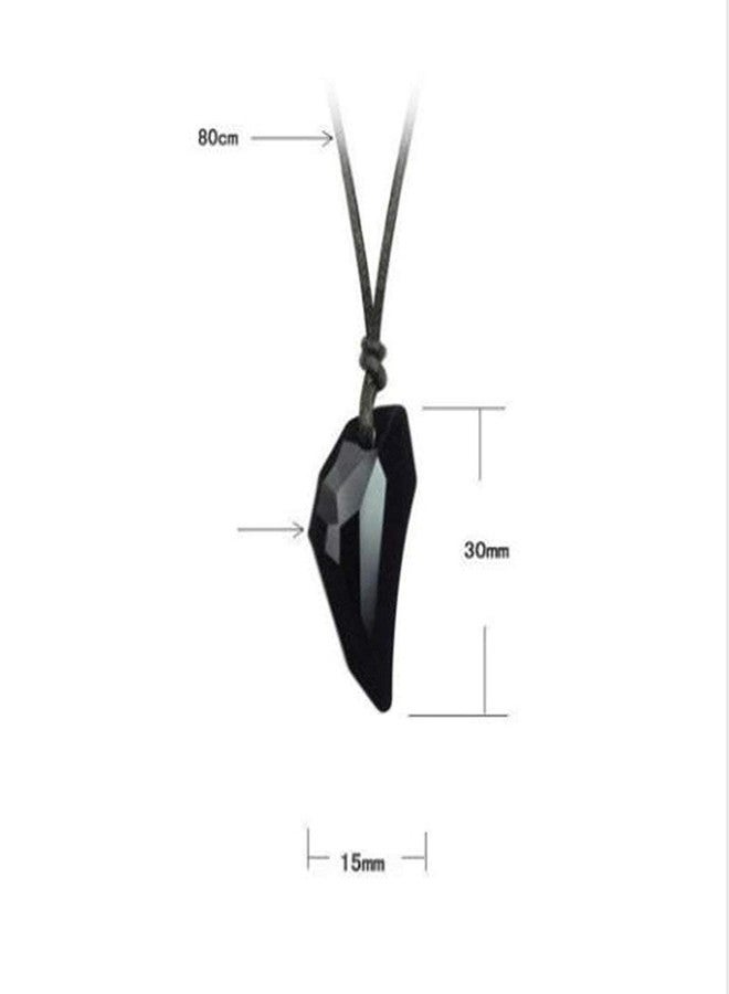 GOHO Korean Style Pendant for Men and Women. Black Leather Rope Pendant with Crystal. Perfect for Office Wear or Casual Day Out. - Image 3