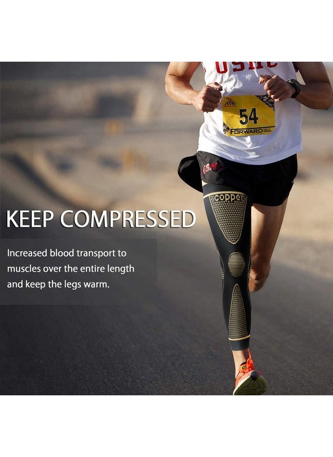 SKDK - Full Leg Sleeves Long Compression Leg Sleeve Knee Sleeves Protect Leg, for Man Women Basketball, Arthritis Cycling Sport Football, Reduce Varicose Veins and Swelling of Legs - Image 1