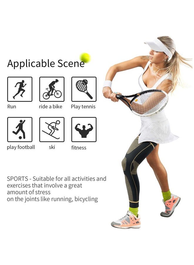 SKDK - Full Leg Sleeves Long Compression Leg Sleeve Knee Sleeves Protect Leg, for Man Women Basketball, Arthritis Cycling Sport Football, Reduce Varicose Veins and Swelling of Legs - Image 1