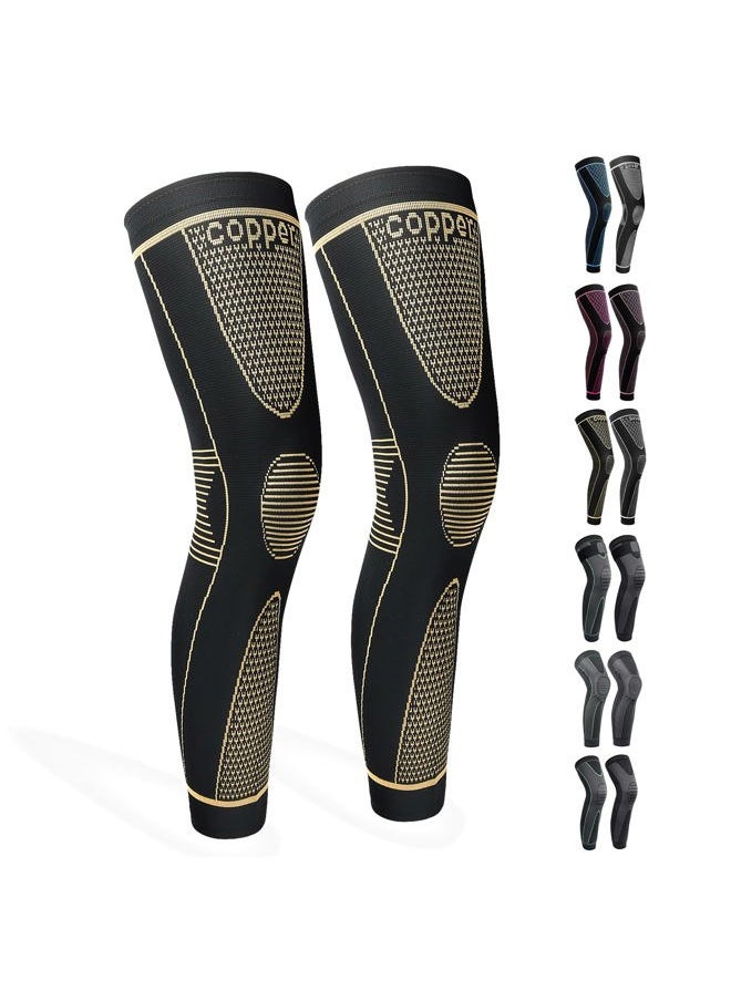SKDK - Full Leg Sleeves Long Compression Leg Sleeve Knee Sleeves Protect Leg, for Man Women Basketball, Arthritis Cycling Sport Football, Reduce Varicose Veins and Swelling of Legs - Image 1