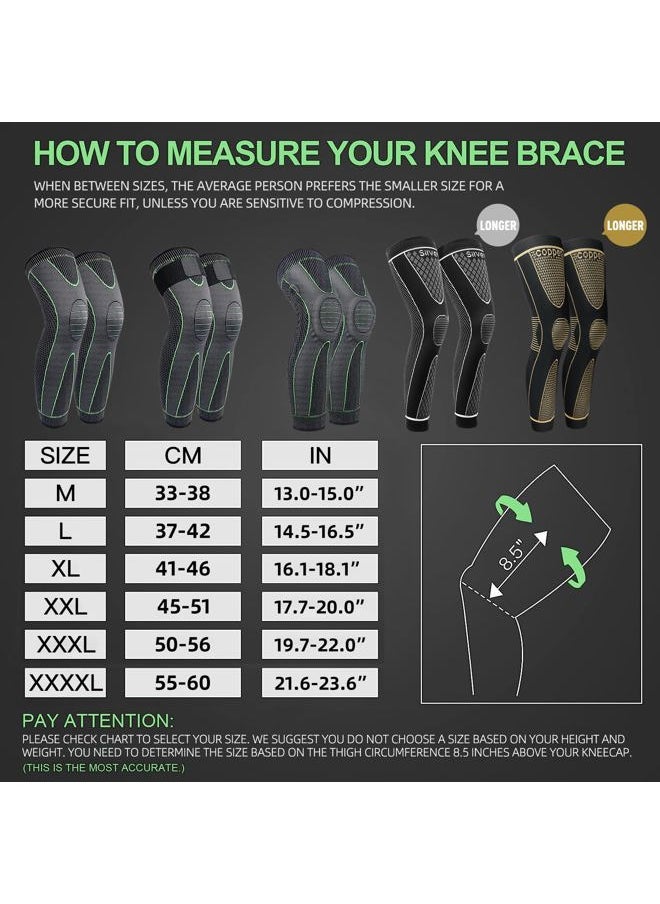 SKDK - Full Leg Sleeves Long Compression Leg Sleeve Knee Sleeves Protect Leg, for Man Women Basketball, Arthritis Cycling Sport Football, Reduce Varicose Veins and Swelling of Legs - Image 1
