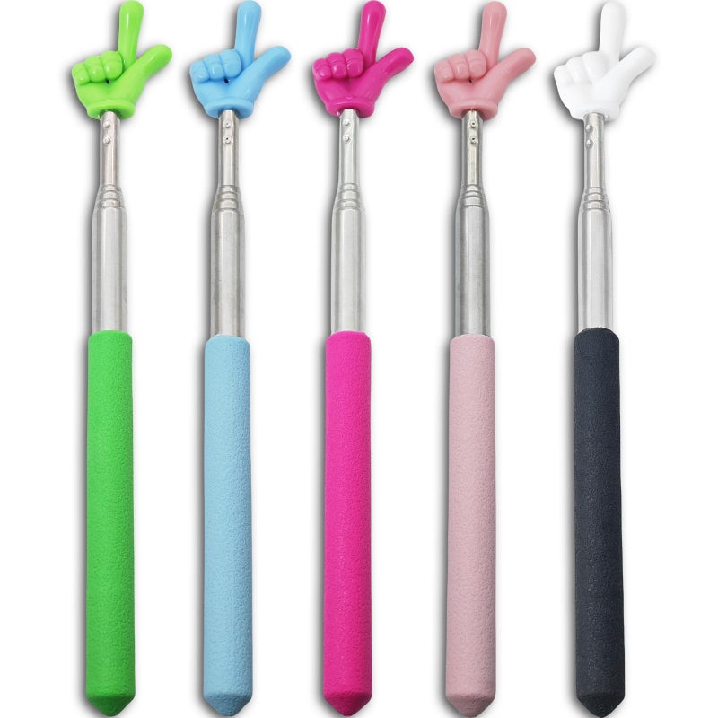 Trsewmi 5PCS Pointer Stick For Classroom - Multipurpose Teacher Pointer Stick, Extendable Classroom Pointer And Finger Pointer Stick, Engaging Colors - Classroom Essentials For Effective Presentations - Image 1