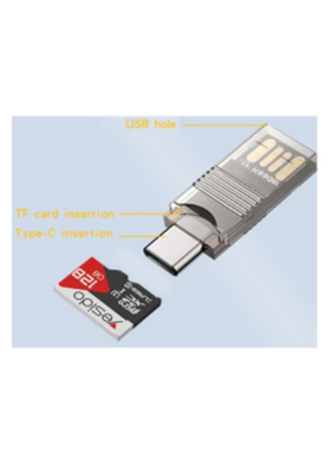 Yesido GS21 2 in 1 Type C/USB TF Memory Card Reader - Image 3