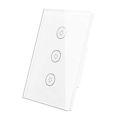 MOES WiFi Smart Wall Touch Light Switch Glass Panel Wireless Remote Control by Mobile APP Anywhere Compatible with Alexa,Timing Function No Hub Required (Wall Switch 3 Gang) - Image 1