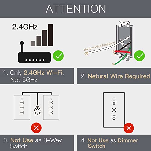 MOES WiFi Smart Wall Touch Light Switch Glass Panel Wireless Remote Control by Mobile APP Anywhere Compatible with Alexa,Timing Function No Hub Required (Wall Switch 3 Gang) - Image 2