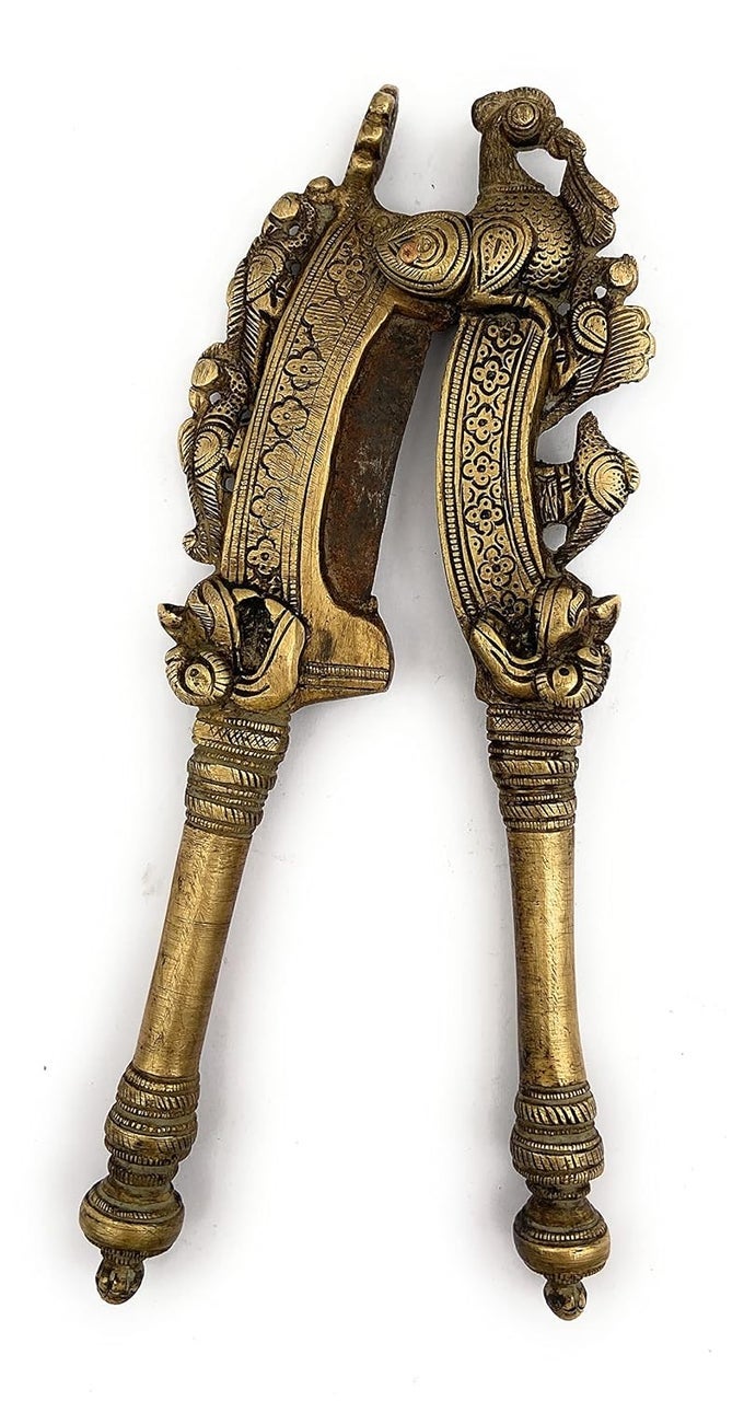 BRASS ANTIQUE NUT CUTTER BETTEL NUT CUTTER NUT CUTTER TABLET CUTTER GOLD 8 INCH 1 PIECE