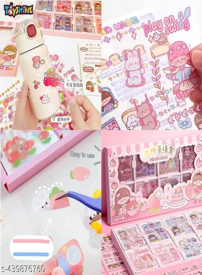 KmCho Long Box Stickers-200 Sheets Kawaii Aesthetic Stickers for Scrapbooking, Journaling, DIY Crafts & Gifts-Cute Girls Travel-Themed Paper Stickers for Kids,Teens & Stationery Lovers DN-2 - Image 5