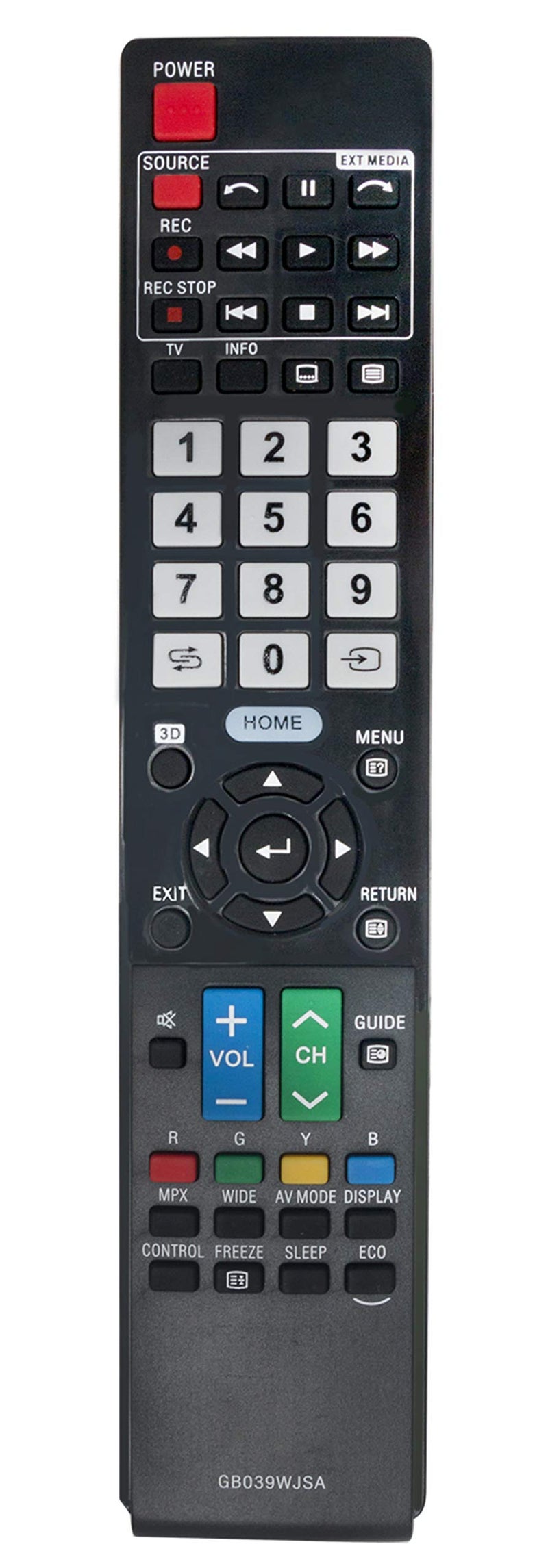 AULCMEET GB039WJSA RRMCGB039WJSA Replace Remote Control Compatible with Sharp Aquos TV LC-80LE940X LC-52LE840X LC-46LE840X LC-60LE940X LC-60 LE640X LC-90 LE740X LC46LE840X LC52LE840X LC60LE640X LC60LE940X - Image 2
