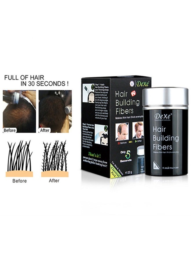 Dexe Hair Building Fibers, Fill In Fine or Thinning Hair Instantly Thicker, Fuller Looking Hair for Men and Women Dark Brown 22g  - Image 2