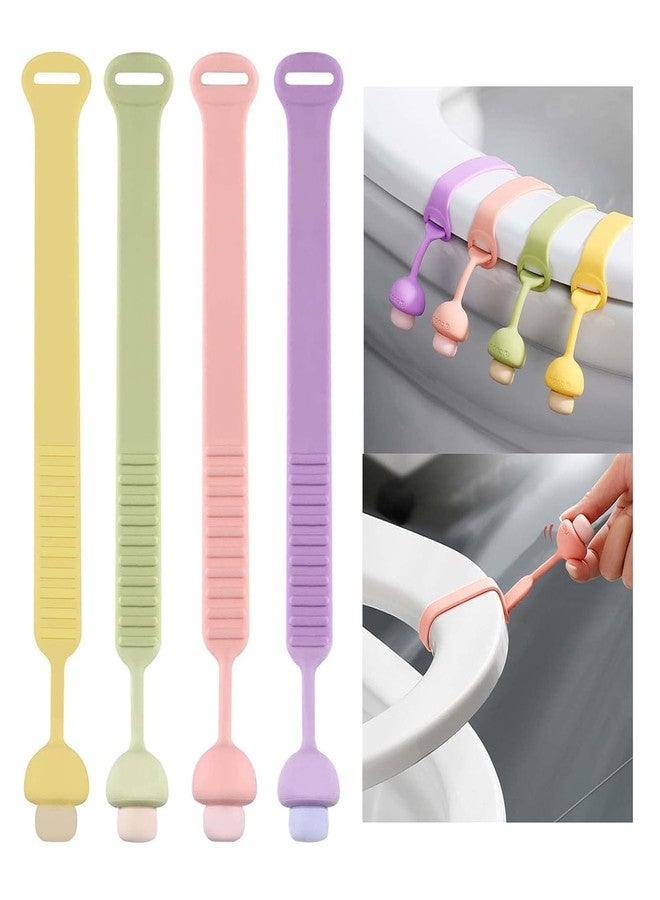 Pass Pass 5 Pcs Silicone Toilet Seat Cover Lifter | Self-Adhesive Toilet Seat Holder | Hygienic Toilet Seat Lifter Clip for Bathroom Accessories – Multicolor - Image 1