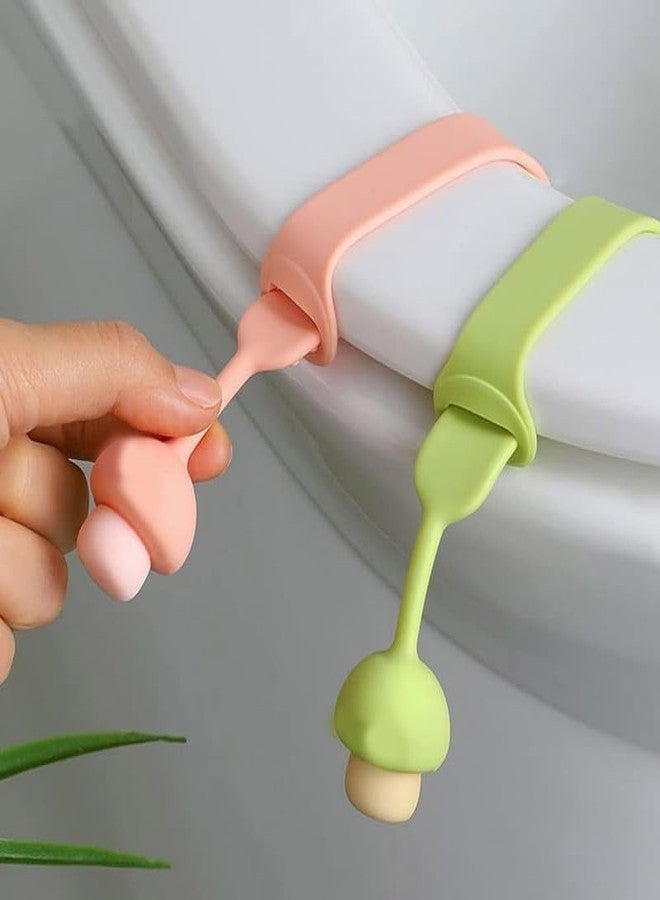Pass Pass 5 Pcs Silicone Toilet Seat Cover Lifter | Self-Adhesive Toilet Seat Holder | Hygienic Toilet Seat Lifter Clip for Bathroom Accessories – Multicolor - Image 5