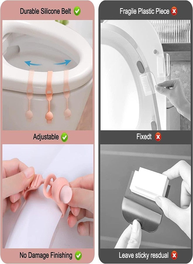 Pass Pass 5 Pcs Silicone Toilet Seat Cover Lifter | Self-Adhesive Toilet Seat Holder | Hygienic Toilet Seat Lifter Clip for Bathroom Accessories – Multicolor - Image 3