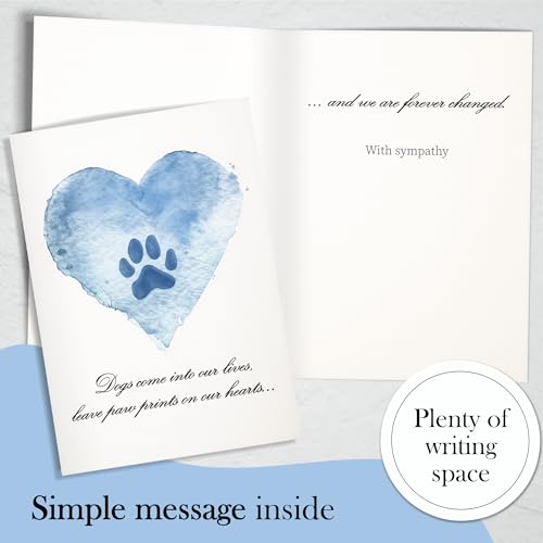 Hat Acrobat Loss of Dog Card - 5 x 7 inch Pet Loss Sympathy Card with Envelope, Dog Sympathy Cards for Beloved Pets to Send Out Your Condolences (BluePaw) - Image 2
