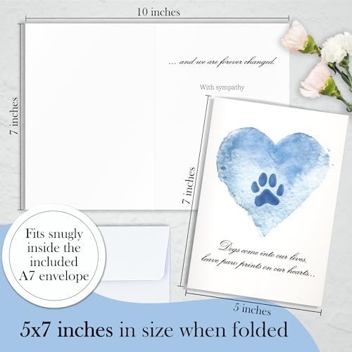 Hat Acrobat Loss of Dog Card - 5 x 7 inch Pet Loss Sympathy Card with Envelope, Dog Sympathy Cards for Beloved Pets to Send Out Your Condolences (BluePaw) - Image 5