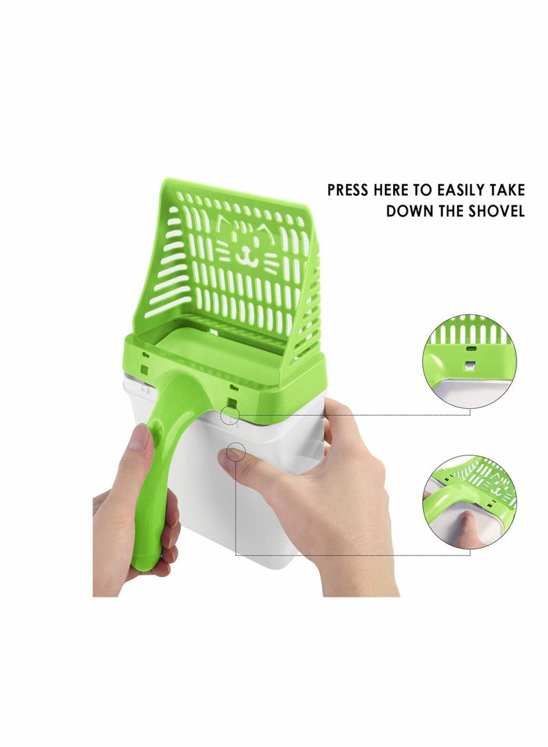 Non-Stick Cat Litter Shovel and Trash Can with Extra Waste Bags