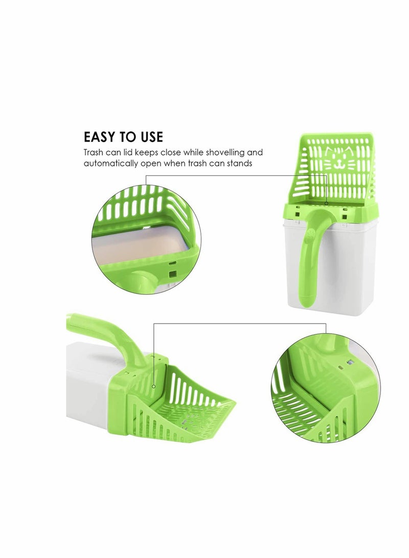 Non-Stick Cat Litter Shovel and Trash Can with Extra Waste Bags