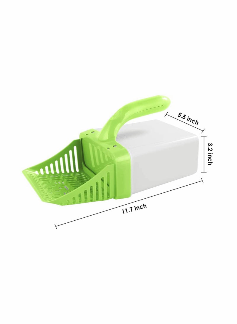 Non-Stick Cat Litter Shovel and Trash Can with Extra Waste Bags