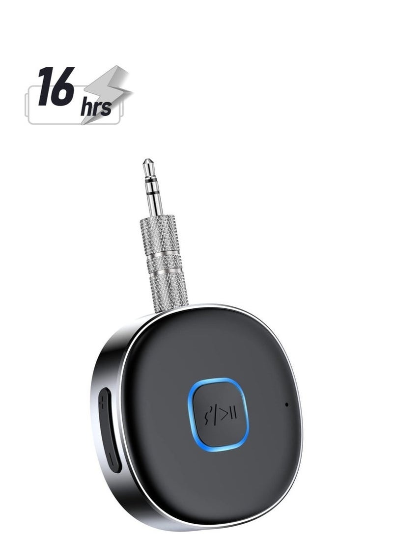 NOOA Bluetooth Adapter, Mini AUX Bluetooth 5.0 Receiver for Music Streaming, Hands-free Calls, Dual Connection, 12H Playtime, Car Bluetooth Aux Adapter, Home Stereo, Wired Headphones, Speaker - Image 1