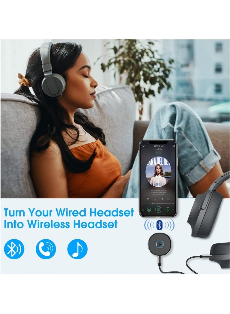 NOOA Bluetooth Adapter, Mini AUX Bluetooth 5.0 Receiver for Music Streaming, Hands-free Calls, Dual Connection, 12H Playtime, Car Bluetooth Aux Adapter, Home Stereo, Wired Headphones, Speaker - Image 5