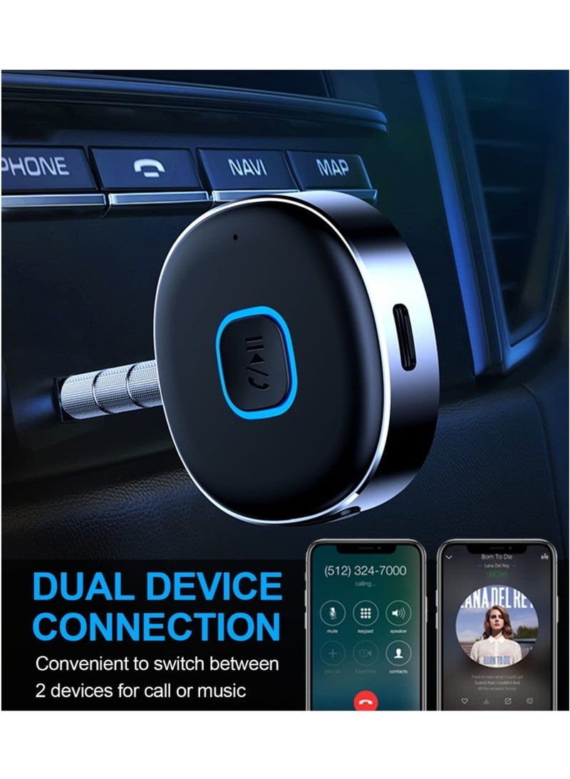 NOOA Bluetooth Adapter, Mini AUX Bluetooth 5.0 Receiver for Music Streaming, Hands-free Calls, Dual Connection, 12H Playtime, Car Bluetooth Aux Adapter, Home Stereo, Wired Headphones, Speaker - Image 4
