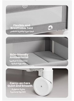 Riolio Portable Folding Bedside Crib for Newborns - Multifunctional Baby Bassinet, Cradle, and Sleeping Basket with Mobile.  - Image 2