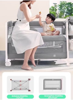 Riolio Portable Folding Bedside Crib for Newborns - Multifunctional Baby Bassinet, Cradle, and Sleeping Basket with Mobile.  - Image 4