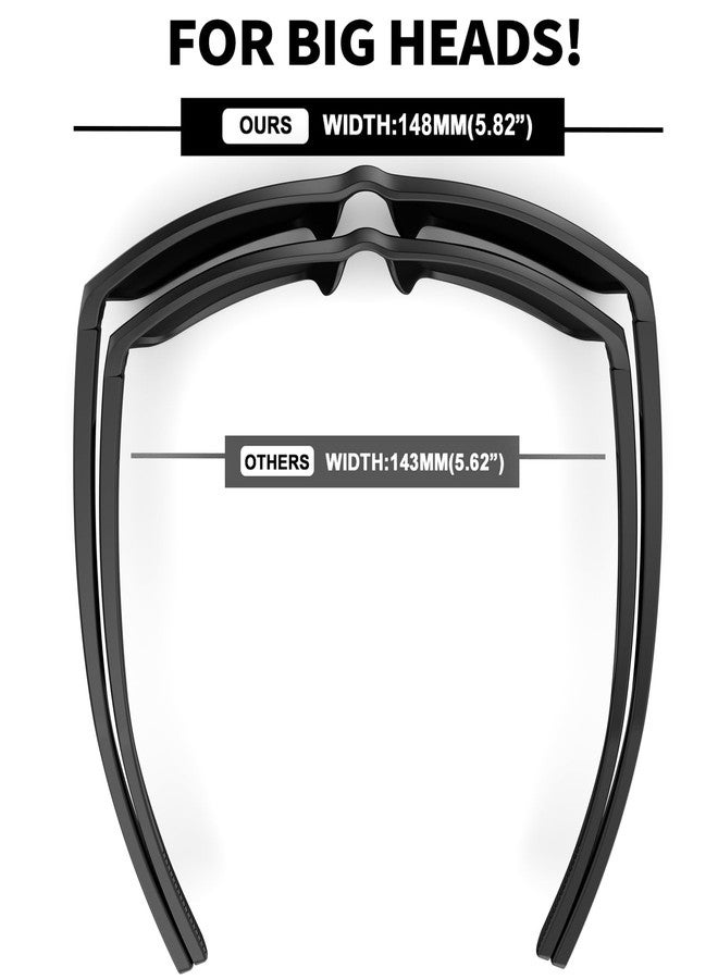 MAXJULI XL Z87 Sunglasses for Big Wide Heads Men TR90 Ultralight UV400 Protection Glasses 8108 (Cat.4 Grey lens) - Image 2