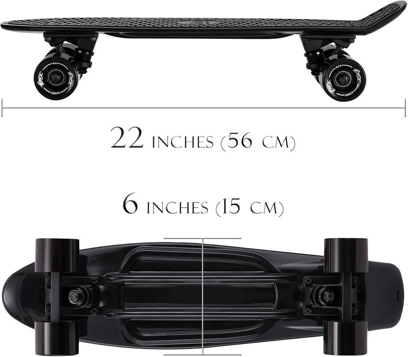 KMX Skateboard 22 and 27 Inch, Classic Mini Cruiser Skateboard for Boys, Girls, Kids, Students, Adults, Teens, Mini Cruiser Board for Beginners and Advanced - Image 4