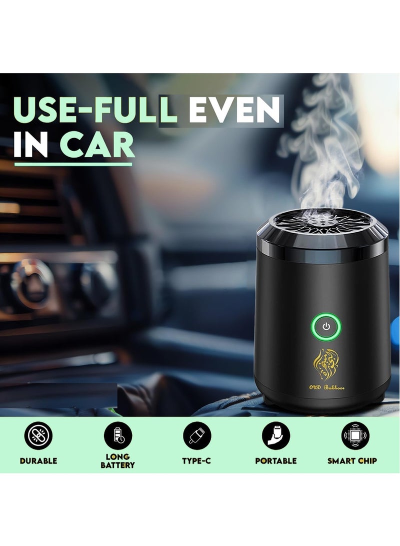 ما وراء الأساسيات مبخرة بخور كهربائية قابلة لإعادة الشحن - موزع عود محمول بمنفذ USB للمنزل والسيارة والمكتب والتخييم - هدية مثالية - Image 3