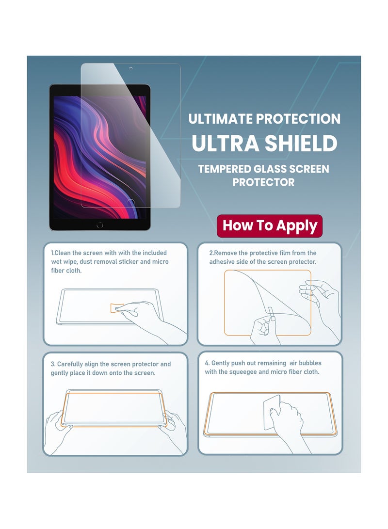Moxedo Ultra Shield Tempered Glass Screen Protector HD Clear 9H Hardness Micro Curved Edges with Installation Guide Compatible with Apple iPad 10.2 inch - Image 5
