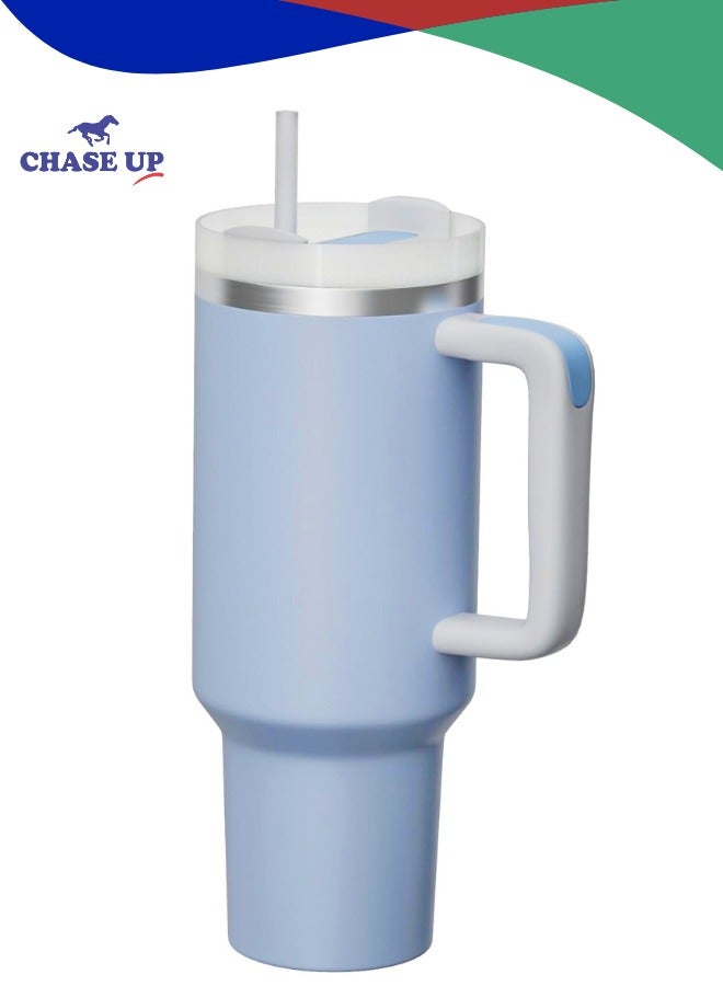 Chase Up Tumbler With Handle 40 oz Travel Mug Straw Covers Cup with Lid Insulated Quencher Stainless Steel Water Iced Tea Coffee Gift Blue… - Image 1