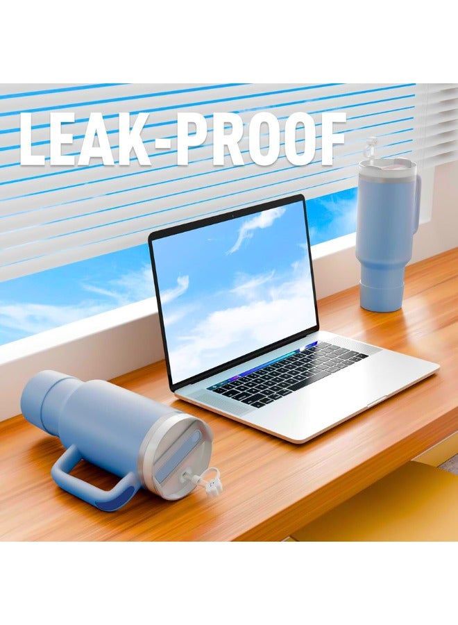 Chase Up Tumbler With Handle 40 oz Travel Mug Straw Covers Cup with Lid Insulated Quencher Stainless Steel Water Iced Tea Coffee Gift Blue… - Image 2