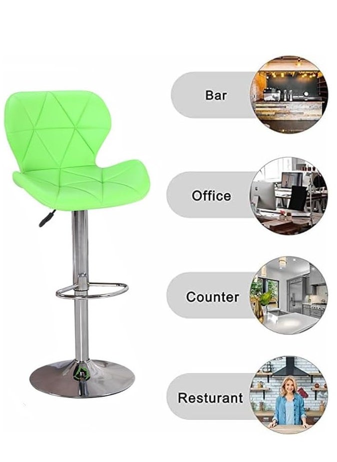 Generic Height Swivel Bar Stool, Bar Chairs with Back, Modern Kitchen Counter Height Barstools, Armless Kitchen Island Stool, for Home Bar Restaurant Kitchen (Green)  - Image 1