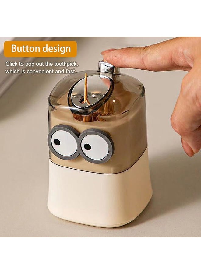 PEFWO Toothpick Holder, Toothpick Dispenser, Pop-up Automatic Toothpick Dispenser, Automatic Toothpick Dispenser for Kitchen, Restaurant, Hotel(Big Eyes) - Image 2