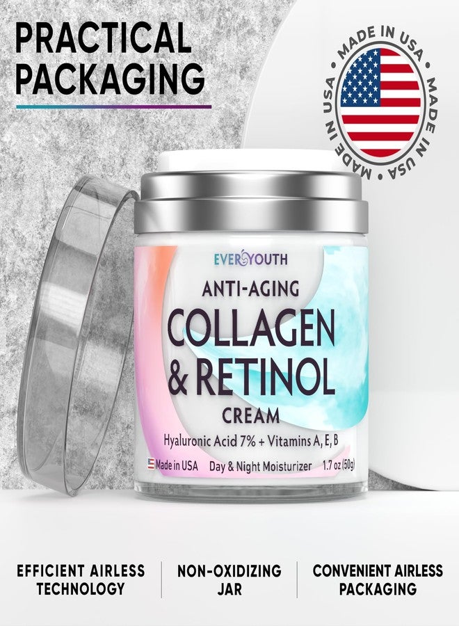 Everyouth Collagen Cream for Face, Neck & Décolleté, Anti Aging Facial Moisturizer for Women with Hyaluronic Acid, Vitamin E, Made in USA, Anti Wrinkle Face Cream, Neck Creams for Tightening and Firming, 1.7oz - Image 5