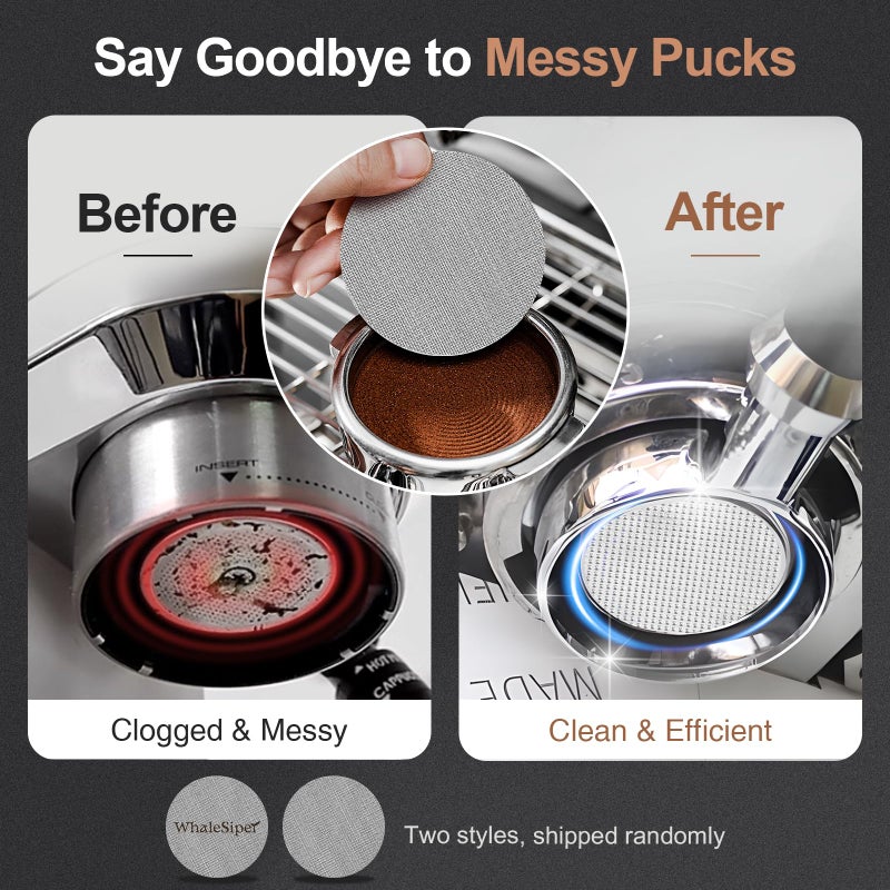 WhaleSiper 51mm Bottomless Portafilter & Puck Screen, 3 Ears Stainless Steel Head, Only Compatible with De'Longhi EC680, EC685, and SMEG ECF01, Includes 304 Stainless Steel Filter Basket - Image 4