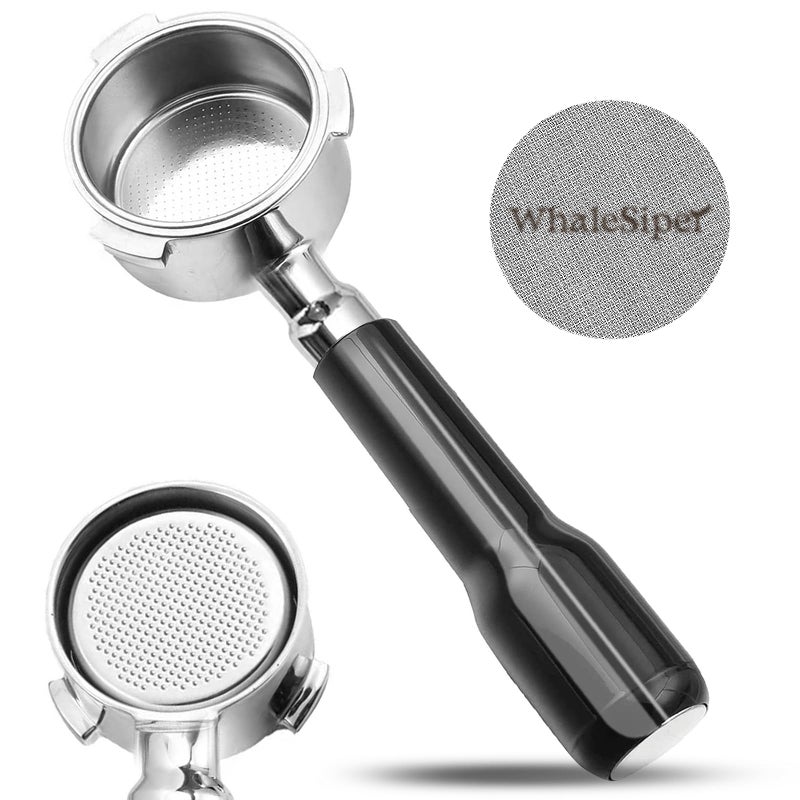 WhaleSiper 51mm Bottomless Portafilter & Puck Screen, 3 Ears Stainless Steel Head, Only Compatible with De'Longhi EC680, EC685, and SMEG ECF01, Includes 304 Stainless Steel Filter Basket - Image 1