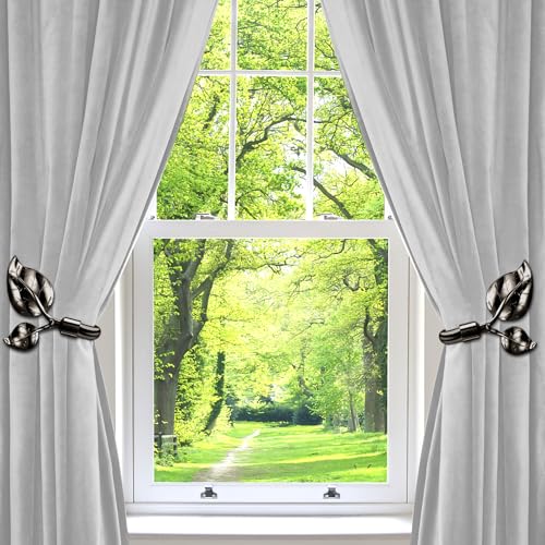 HIKMLK Leaf Shaped Curtain Holdbacks 2pcs, Handmade Metal Curtain Side Holders for Wall, Curtain Tieback Hook Pull Backs for Drapes Window Home Decoration (Black Nickel) - Image 5