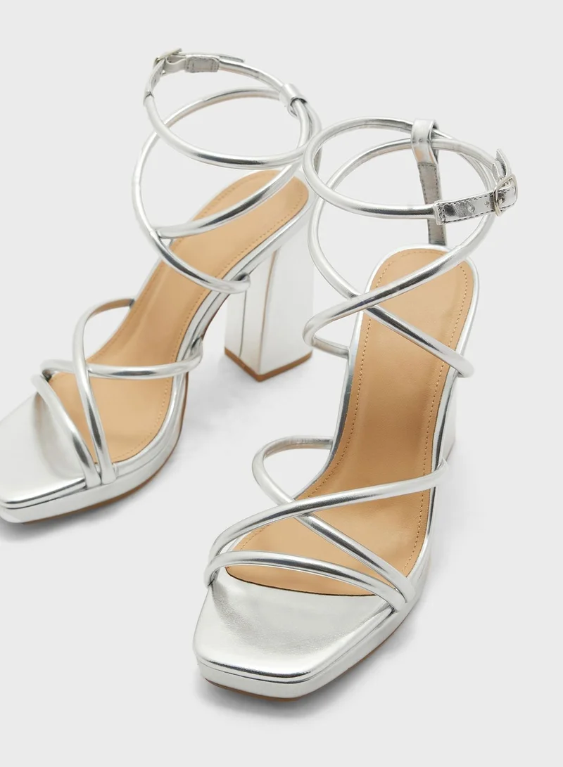 Truffle Block Heel Platform Strappy Sandal