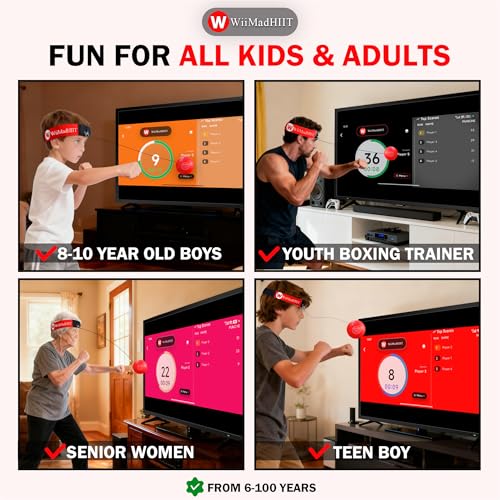 WiiMad Boxing Reflex Ball with App Punch Counter, Reaction Ball for Hand Eye Coordination Training, Boxing Equipment with Headband, Punching Game for Kids, Teens & Adults, Fitness Gift - Image 3