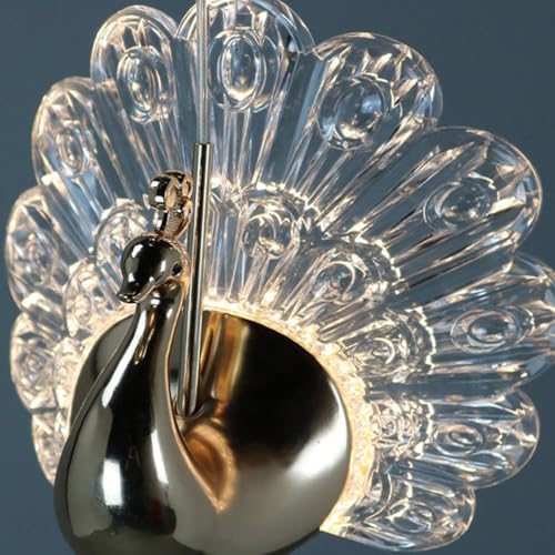 EMNDR Acrylic Wall Lamps, Gold Peacock Design, Wall Lighting Fixtures, Indoor Light, Luxury Wall Sconces for Bedside, Living Room, Wrought Iron Wall Lamp - Image 2