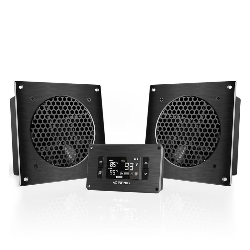 AC Infinity AIRPLATE T8, Quiet Cooling Dual-Fan System 6" with Thermostat Control, for Home Theater AV Cabinets - Image 1