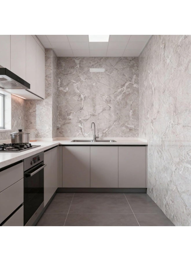 INSIJAM Self-Adhesive Panel Wall Sticker Marble Wall Tiles 300cm x 40cm 1 Roll DIY Kitchen Tile Stickers Waterproof Peel and Stick on Wall Tiles for Bathroom Bedroom Home Decor - Image 2