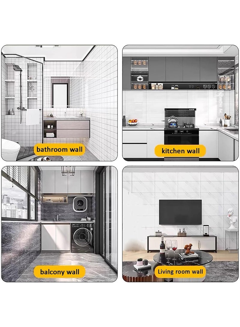 INSIJAM Self-Adhesive Panel Wall Sticker Marble Wall Tiles 300cm x 40cm 1 Roll DIY Kitchen Tile Stickers Waterproof Peel and Stick on Wall Tiles for Bathroom Bedroom Home Decor - Image 5