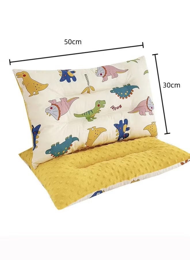 وسادة طفل وسادة نوم للأطفال وسادة فول من القطن الخالص وسادة قيلولة للأطفال وسادة طفل صغير مع كيس وسادة غطاء وسادة قابل للفصل للأطفال من سن 1 إلى 6 سنوات وسائد للأطفال الصغار قابلة للإزالة والغسل 30*50 سم - Image 2
