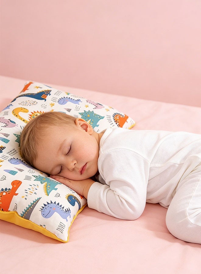 وسادة طفل وسادة نوم للأطفال وسادة فول من القطن الخالص وسادة قيلولة للأطفال وسادة طفل صغير مع كيس وسادة غطاء وسادة قابل للفصل للأطفال من سن 1 إلى 6 سنوات وسائد للأطفال الصغار قابلة للإزالة والغسل 30*50 سم - Image 4