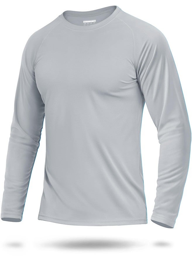 Boladeci SPF Shirts for Men Long Sleeve Swim Shirts Tops UPF 50+ Sun UV Protection Clothing Summer Fishing Shirts Rash Guard Athletic T-Shirts (Gray) - Image 1