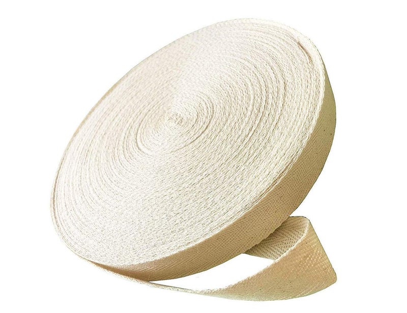 Abbaoww 50 Yards Cotton Twill Tape Ribbon 2 Inch, Soft Natural Webbing Tape Herringbone Tape for Sewing DIY Craft, Beige - Image 1