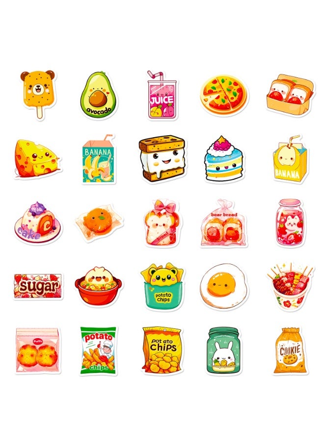 NIBEMINENT 50 Pcs Snack Combination Deco Kit Waterproof Stickers, High Definition Printing Bright Colors, Suitable for Laptop Skateboard Luggage Water Bottle Guitar DIY  - Image 3